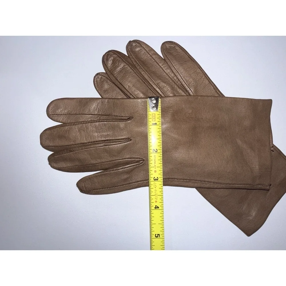 Womens‎ Brown Leather Gloves Size 7.5 Made In Italy 1